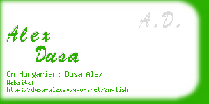 alex dusa business card